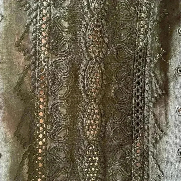 Nili Lotan Harmonia Eyelet Shirt/Blouse in Black XS. - Picture 4 of 10